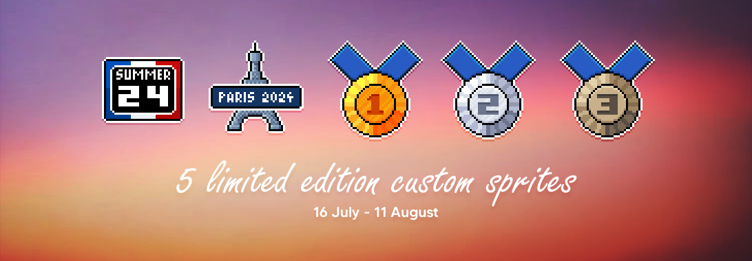 5 limited edition summer games themed custom sprites available until 11th Aug